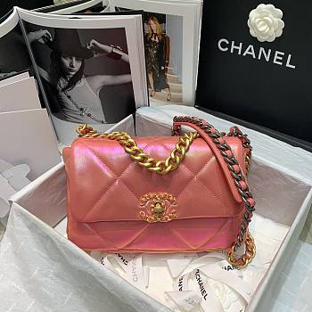 Chanel 19 Iridescent Calfskin Small Flap Bag Pink 2021 | AS1161