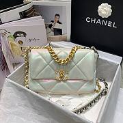 Chanel 19 Iridescent Calfskin Small Flap Bag White 2021 | AS1161 - 1