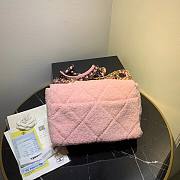 Chanel 19 Shearling Sheepskin Large Flap Bag Pink 30cm | AS1161  - 2