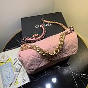 Chanel 19 Shearling Sheepskin Large Flap Bag Pink 30cm | AS1161  - 4