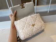 Chanel 19 Shearling Sheepskin Large Flap Bag White 30cm | AS1161 - 5