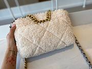 Chanel 19 Shearling Sheepskin Large Flap Bag White 30cm | AS1161 - 3
