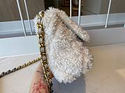 Chanel 19 Shearling Sheepskin Large Flap Bag White 30cm | AS1161 - 4