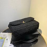 Chanel 19 Shearling Sheepskin Large Flap Bag Black 30cm | AS1161 - 2