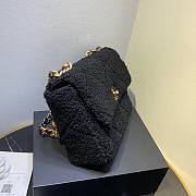 Chanel 19 Shearling Sheepskin Large Flap Bag Black 30cm | AS1161 - 3