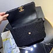 Chanel 19 Shearling Sheepskin Large Flap Bag Black 30cm | AS1161 - 4