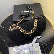 Chanel 19 Shearling Sheepskin Large Flap Bag Black 30cm | AS1161 - 5