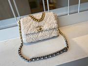 Chanel 19 Shearling Sheepskin Small Flap Bag White 26cm | AS1161 - 6