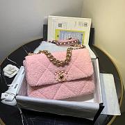 Chanel 19 Shearling Sheepskin Small Flap Bag Pink 26cm | AS1161 - 1