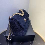 Chanel 19 Shearling Sheepskin Large Flap Bag Blue 30cm | AS1161 - 2