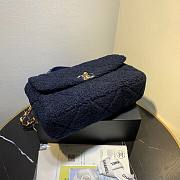 Chanel 19 Shearling Sheepskin Large Flap Bag Blue 30cm | AS1161 - 3