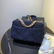 Chanel 19 Shearling Sheepskin Large Flap Bag Blue 30cm | AS1161 - 4