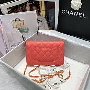Chanel Quilted Lambskin Wallet on Chain WOC with Colored Crystal Orange | AP1943  - 6