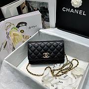 Chanel Quilted Lambskin Wallet on Chain WOC with Colored Crystal Black | AP1943 - 1