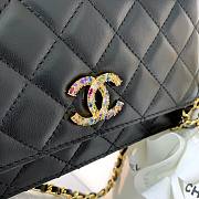 Chanel Quilted Lambskin Wallet on Chain WOC with Colored Crystal Black | AP1943 - 2