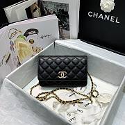 Chanel Quilted Lambskin Wallet on Chain WOC with Colored Crystal Black | AP1943 - 3