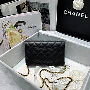 Chanel Quilted Lambskin Wallet on Chain WOC with Colored Crystal Black | AP1943 - 4