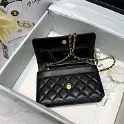 Chanel Quilted Lambskin Wallet on Chain WOC with Colored Crystal Black | AP1943 - 6