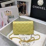 Chanel Quilted Lambskin Wallet on Chain WOC with Colored Crystal Yellow | AP1943 - 6