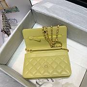 Chanel Quilted Lambskin Wallet on Chain WOC with Colored Crystal Yellow | AP1943 - 5