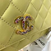 Chanel Quilted Lambskin Wallet on Chain WOC with Colored Crystal Yellow | AP1943 - 4