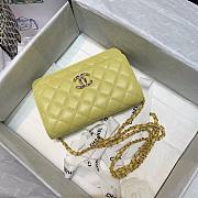 Chanel Quilted Lambskin Wallet on Chain WOC with Colored Crystal Yellow | AP1943 - 3