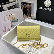 Chanel Quilted Lambskin Wallet on Chain WOC with Colored Crystal Yellow | AP1943 - 2