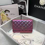 Chanel Iridescent Leather Wallet on Chain WOC Purple | AP0315  - 1