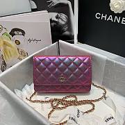 Chanel Iridescent Leather Wallet on Chain WOC Purple | AP0315  - 3