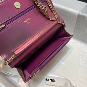 Chanel Iridescent Leather Wallet on Chain WOC Purple | AP0315  - 5