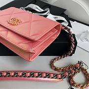 Chanel 19 Iridescent Wallet on Chain WOC Pink 2021 | AP0957 - 3