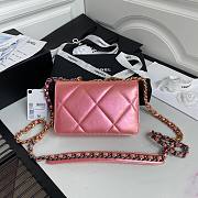 Chanel 19 Iridescent Wallet on Chain WOC Pink 2021 | AP0957 - 4