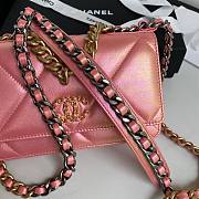 Chanel 19 Iridescent Wallet on Chain WOC Pink 2021 | AP0957 - 5