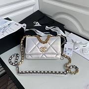 Chanel 19 Iridescent Wallet on Chain WOC White 2021 | AP0957 - 1