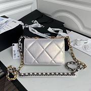 Chanel 19 Iridescent Wallet on Chain WOC White 2021 | AP0957 - 2
