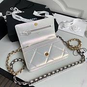 Chanel 19 Iridescent Wallet on Chain WOC White 2021 | AP0957 - 3