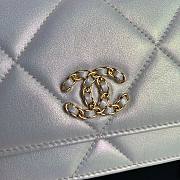 Chanel 19 Iridescent Wallet on Chain WOC White 2021 | AP0957 - 4