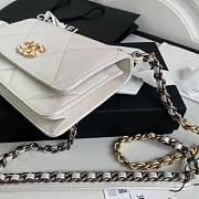 Chanel 19 Iridescent Wallet on Chain WOC White 2021 | AP0957 - 5