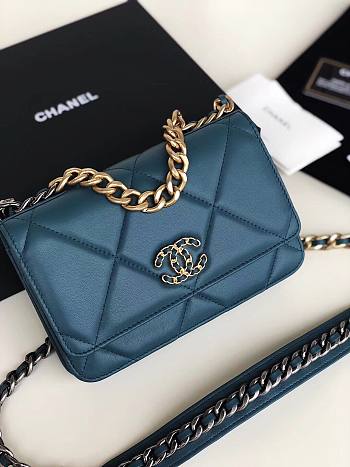 Chanel Quilted 19 Wallet on Chain WOC Blue 2019 | AP0957