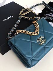 Chanel Quilted 19 Wallet on Chain WOC Blue 2019 | AP0957 - 3