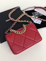 Chanel Quilted 19 Wallet on Chain WOC Red 2019 | AP0957 - 6