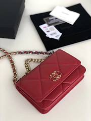 Chanel Quilted 19 Wallet on Chain WOC Red 2019 | AP0957 - 4