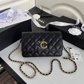 Chanel Calfskin Wallet on Chain Black 2020 | AP1794 