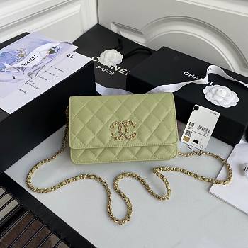 Chanel Calfskin Wallet on Chain Green 2020 | AP1794