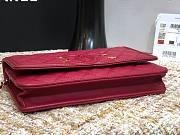 Chanel Metallic Grined Red Calfskin CC Wallet WOC Bag | A84451 - 6