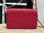 Chanel Metallic Grined Red Calfskin CC Wallet WOC Bag | A84451 - 3