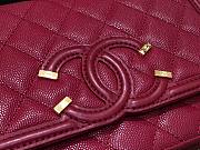 Chanel Metallic Grined Red Calfskin CC Wallet WOC Bag | A84451 - 2