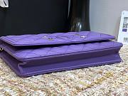 Chanel Metallic Grined Purple Calfskin CC Wallet WOC Bag | A84451 - 2