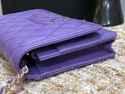 Chanel Metallic Grined Purple Calfskin CC Wallet WOC Bag | A84451 - 3