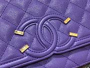 Chanel Metallic Grined Purple Calfskin CC Wallet WOC Bag | A84451 - 4